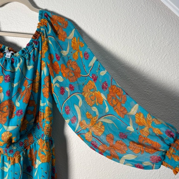 NWT Sofía Vergara Blue Caneel Bay Floral Off-Shoulder Maxi Dress Women’s Size XL - Picture 12 of 14